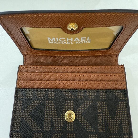 Michael Kors Jet Set Travel Brown Top Zip MK Signature Purse w/ Wallet - Picture 14 of 14